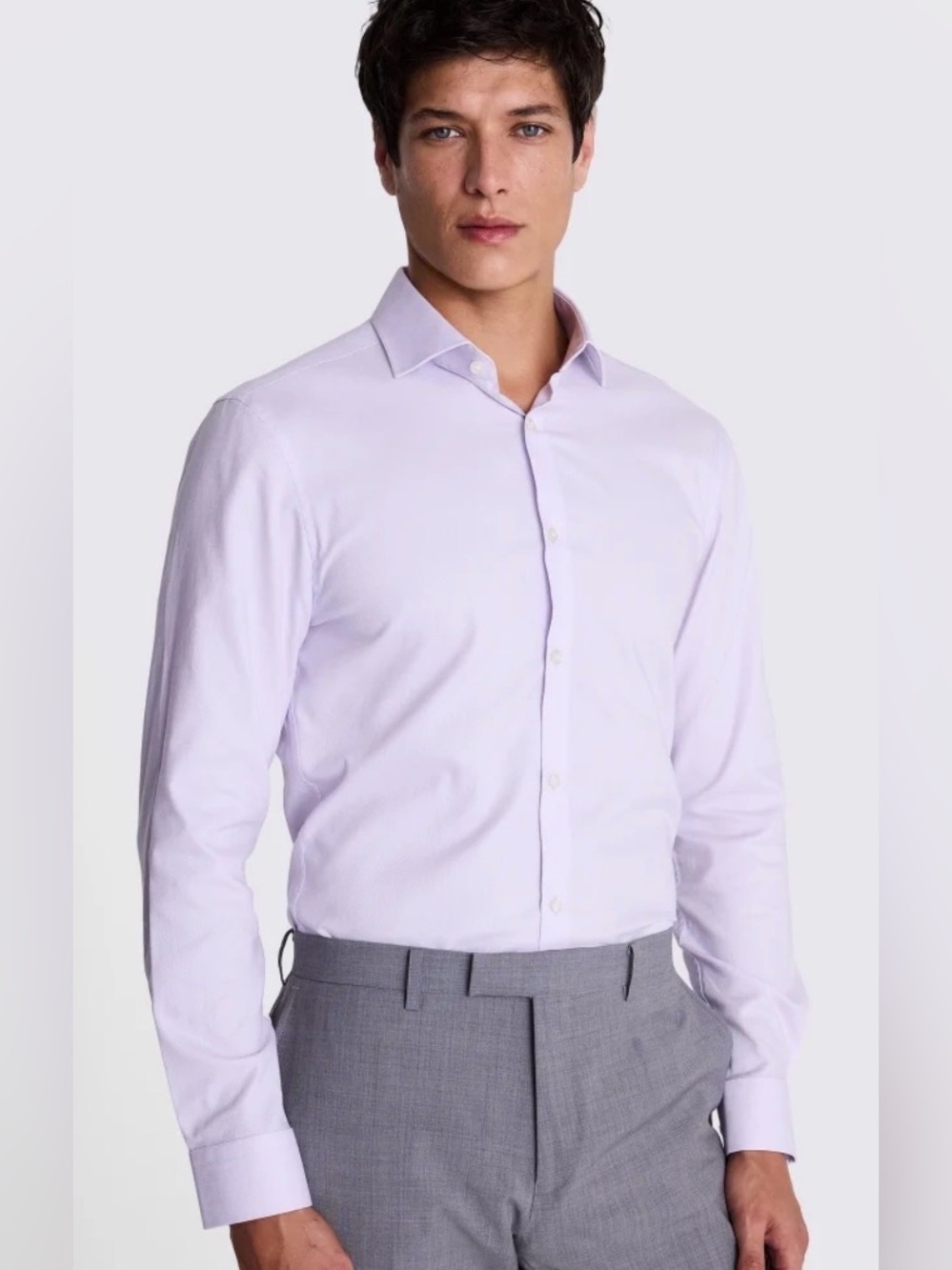 Express 1MX Slim Fit Lilac Stretch Dress Casual Shirt - Mens Size L - NWOT